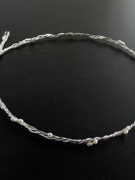 Handmade Silver Wedding Crowns with Pearls