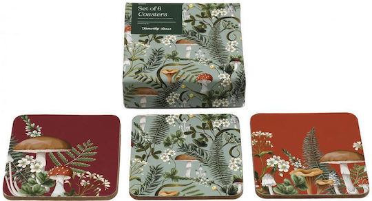 Atmosphera Mushroom Round Coaster Wooden 6 Pieces