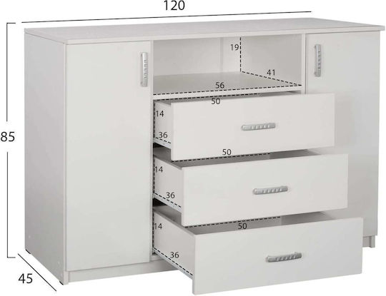 Set De Mobilier Pentru Dormitor Alb Pentru 160x200cm 6 Bucăți