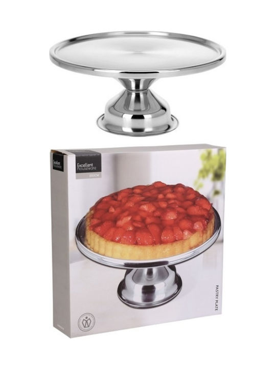 Excellent Houseware Kuchenständer Edelstahl mit Fuß Silber 33x33cm