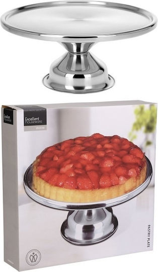 Excellent Houseware Kuchenständer Edelstahl mit Fuß Silber 33x33cm