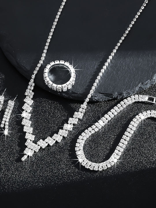 Set With Necklace Earrings Ring & Bracelet Set With Necklace Earrings Ring & Bracelet