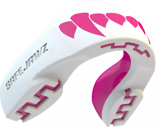 Safejawz Extro 2.0 SJFANGZPIa Protective Mouth Guard Senior White Pink Fangz