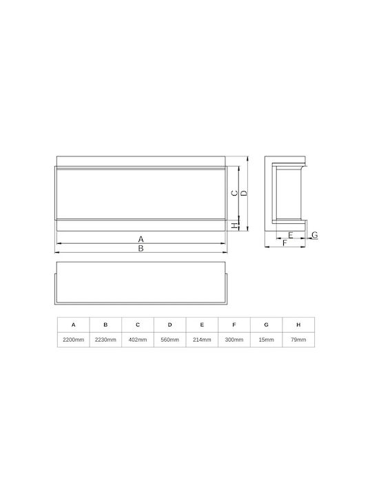 Charlton & Jenrick Irange Wall Mounted Electric Fireplace 1500W Black