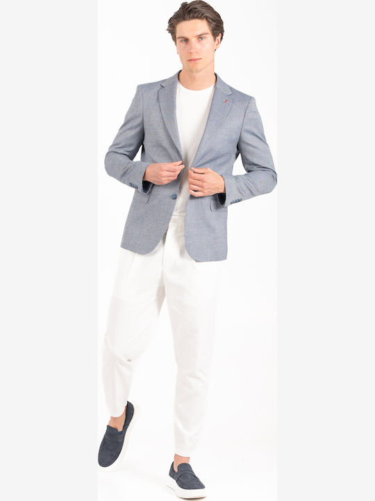 Men’s Suit Jacket with Slim Fit Bahama Blue