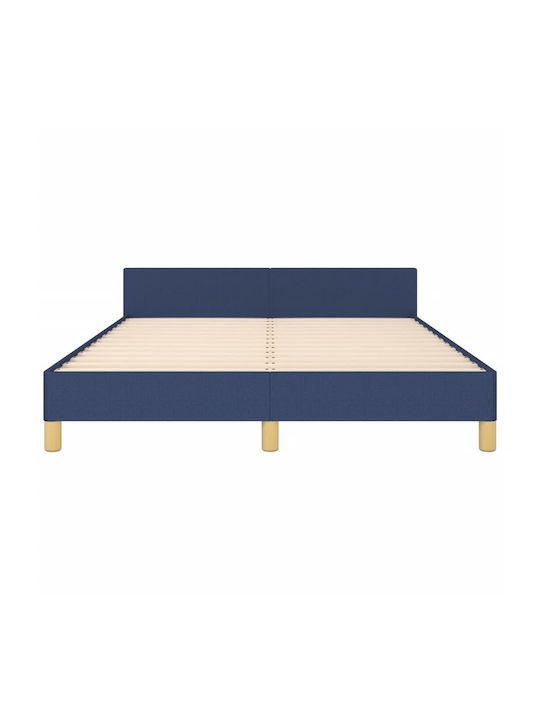 Doppelbett Mit Stoff Blau Für Matratze 140x200cm