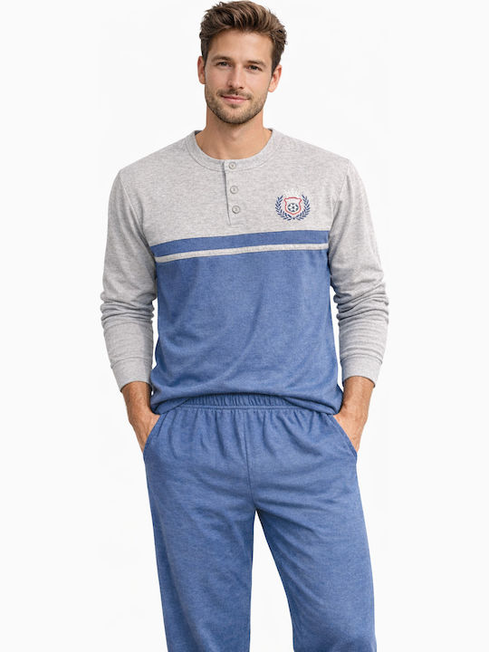 Cool Winter Herrenpyjama Hose Blau