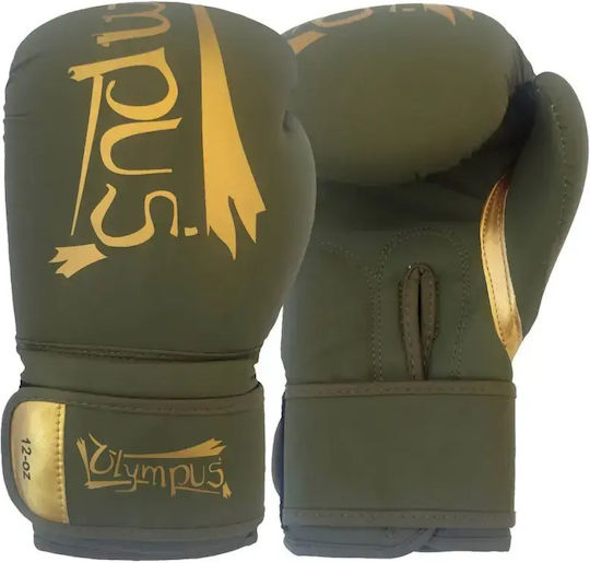 Olympus Sport Boxing Gloves from Synthetic Leather for Competition Green