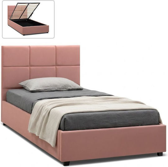 Kingston Pat Semi-dublu Roz cu Spațiu de Stocare & Lamele pentru Saltea 120x200cm