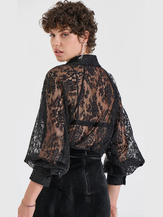 Damen-Bodysuit mit Spitze Bill Cost Schwarz