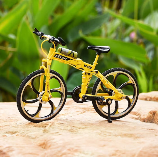Roza Decorative Bicycle Metal Yellow Miniature Vintage 19cm Home and Office Decoration