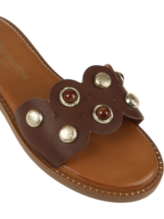 Damen Flache Sandalen Braun