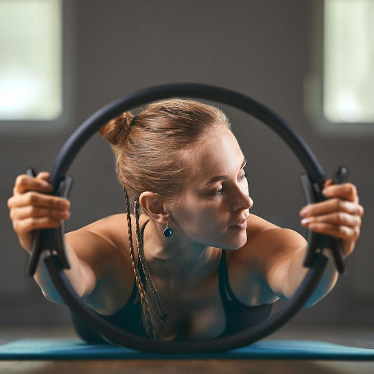 Inele Pilates Bluefinity 37cm Rezistență Exerciții și Tonifiere Husă Transport Negru 10032582