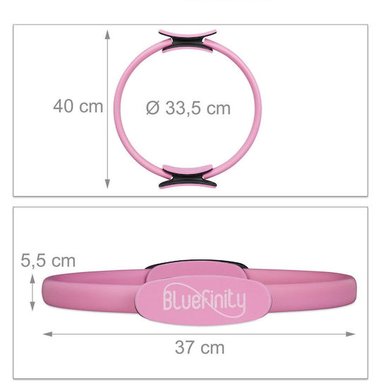 Δαχτυλίδι Pilates Bluefinity 37cm Αντίστασης Εκγύμναση & Σύσφιξη Θήκη Μεταφοράς Pink 10032580