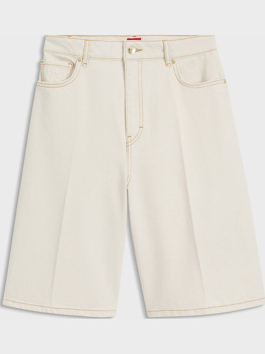 Γυναικείο Τζιν Ψηλόμεσο Σορτς Washed Ecru