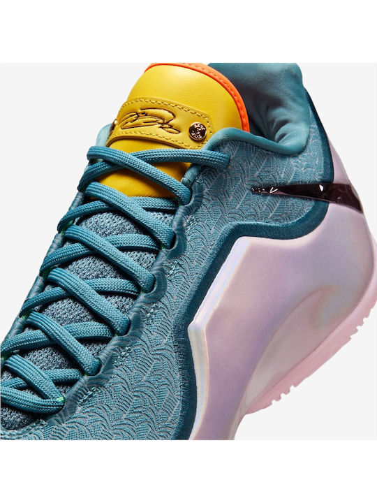 LeBron 23 Low Basketball Shoes Smokey Blue / Lightning / Total Orange / Multicolor