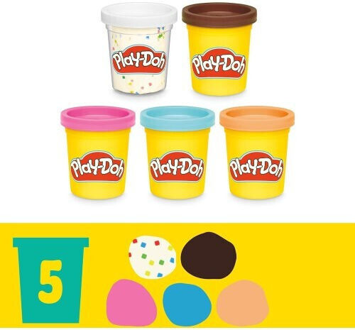 Hasbro Play-Doh Plasticine Donut Drop Shop Game for Age 3 Plus 5 Pieces