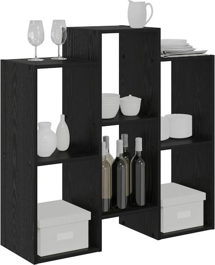 Bodenvitrine fürs Wohnzimmer aus Spanplatte Schwarz Eiche 90x30x90 cm