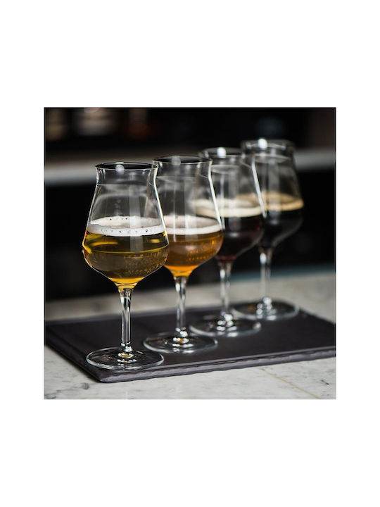 Luigi Bormioli Birrateque Set Pahare pentru Bere din Sticlă cu Picior 420ml 6 Bucăți