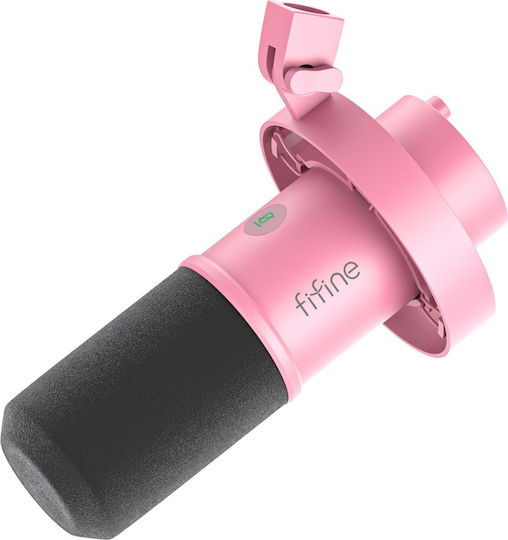 Fifine K688P Δυναμικό Μικρόφωνο XLR Shock Mounted σε Ροζ Χρώμα