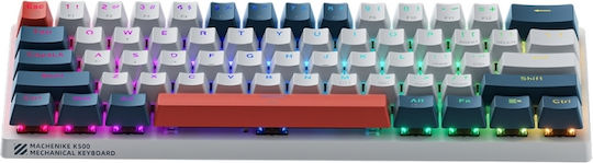 Machenike K500-B61 Gaming Μηχανικό Πληκτρολόγιο 60% με Custom Red διακόπτες και RGB φωτισμό (Αγγλικό US) White/Blue