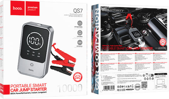 Hoco QS7 Portable Car Battery Starter 10000mAh with Power Bank USB Flashlight
