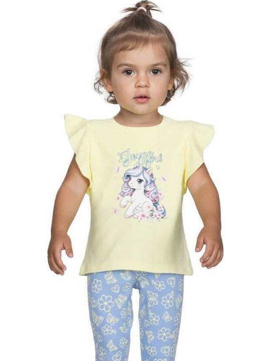 Kids Clothing Set with Leggings Summer 2 Pieces Yellow