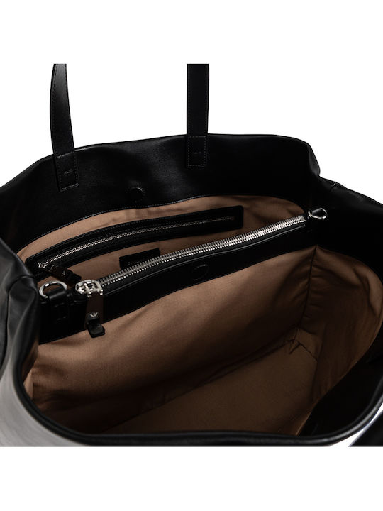 Leather Women's Tote Handbag Black