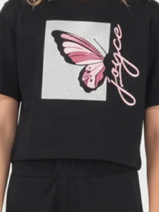 Παιδικό Σετ με Σορτς Καλοκαιρινό 2τμχ Μαύρο Half Butterfly