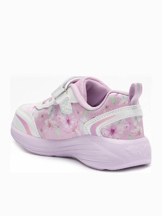 Kids Sneakers Anatomic with Hoop & Loop Closure and Lights Lilac