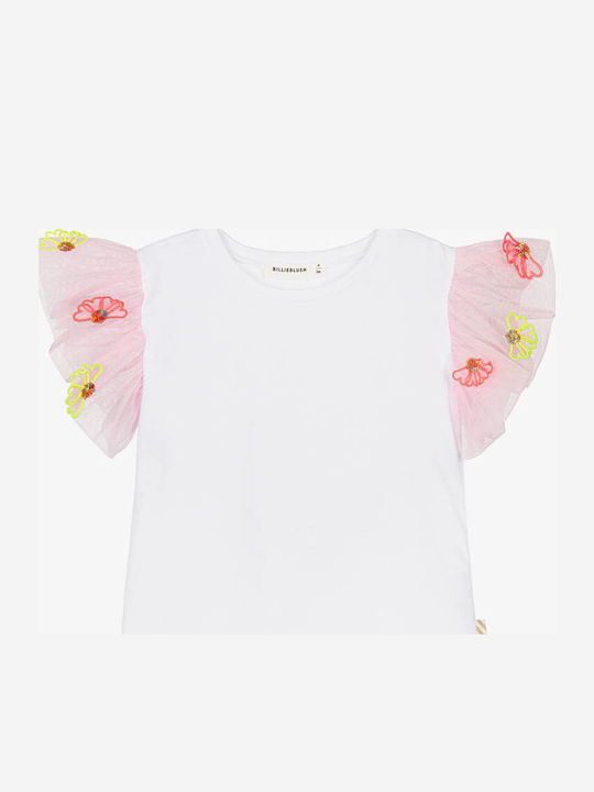 Bluza Pentru Copii Cu Mâneci Scurte Albă