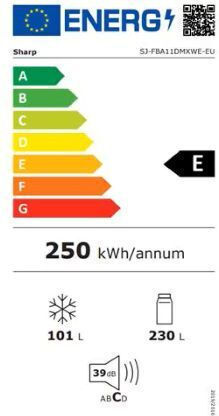 Sharp Ψυγειοκαταψύκτης 331lt NoFrost Υ185xΠ59.5xΒ65εκ. Λευκός SJFBA11DMXWE