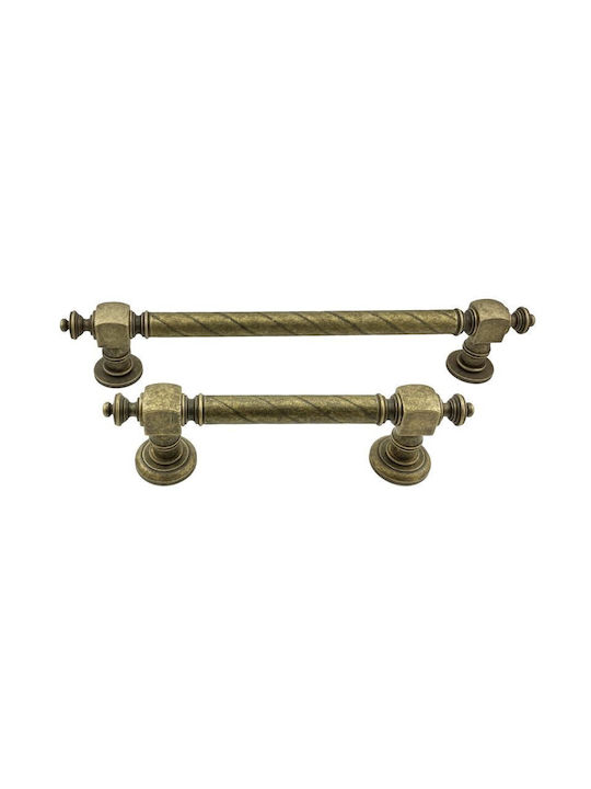 Front Door Vintage Handle 380mm for Both Sides Placement Bronze