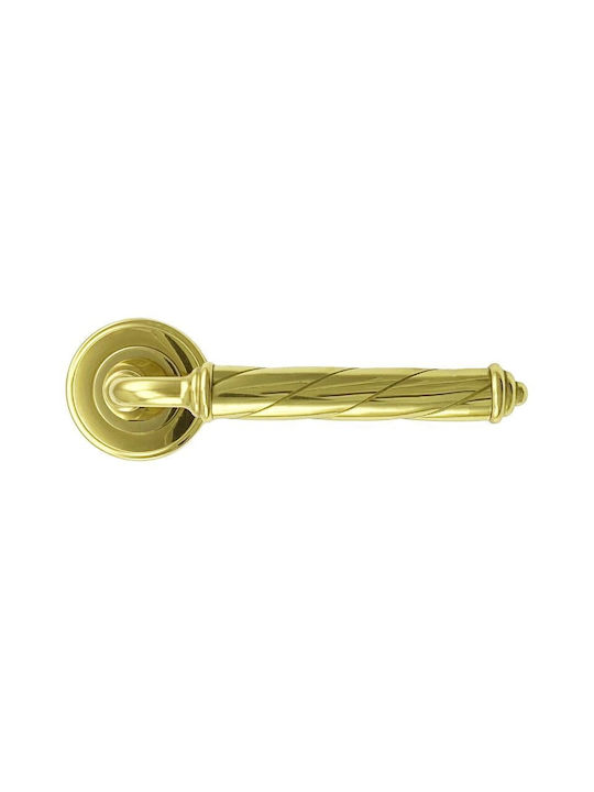 Door Handles Rosette Mariani Venezia Gold Left Security Cylinder
