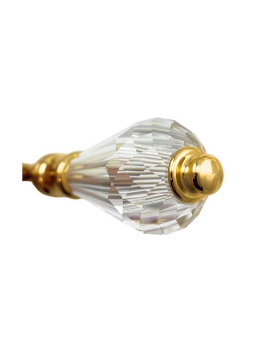 Door Handles Rosette Linea Cali Veronica Gold Plated Swarovski Crystal Right Cylinder Security