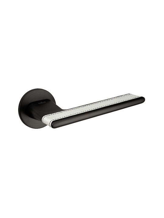 Türgriffe Rosette Zb Yalis 84267 Satinierte Schwarz Nickel Weiß Leder Rechts Sicherheit Zylinderschloss