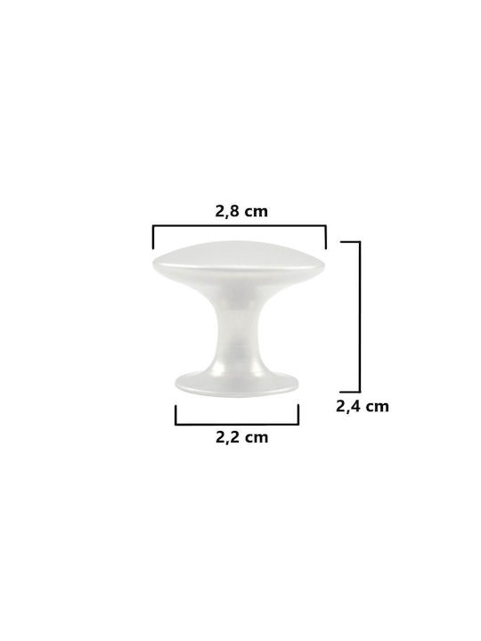 Arte 109 Πόμολο Επίπλου από Ζάμακ Ματ Νίκελ Φ28mm