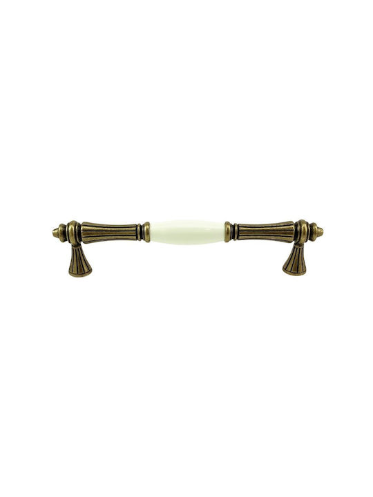 TMC Antik Handgriff Möbelgriff aus Porzellan & Zamak in Beige Farbe 192mm (Zentrenabstand 160mm) 2097-40 1Stück