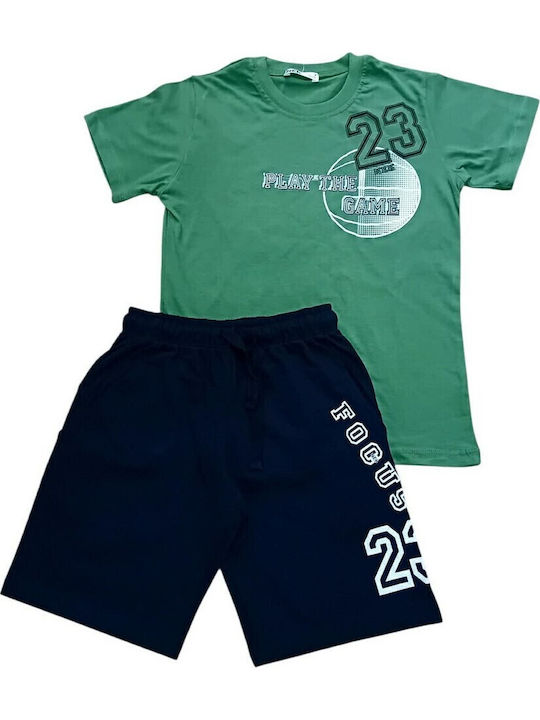 Kids Set With Shorts Summer 2 Pieces Green