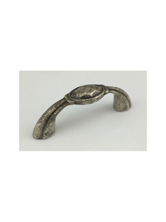 Pamar Antik Handgriff Möbelgriff aus Metallisch in Silber Farbe 64mm MN-574-64-OLD-SILVER 1Stück