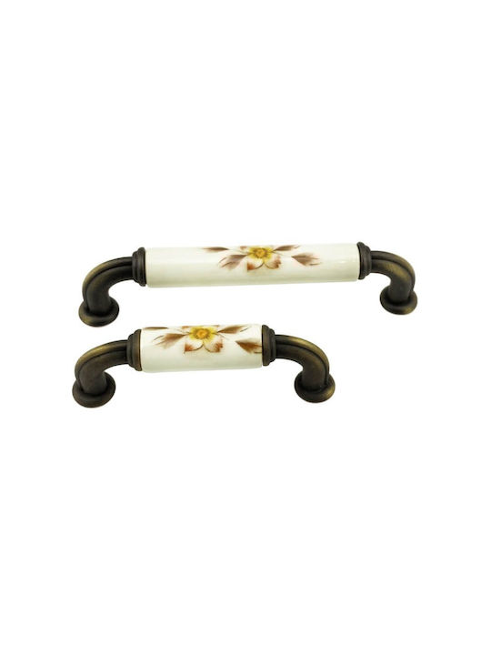 Möbelgriff Gem Mz S756 96mm Bronze Braun Blumen