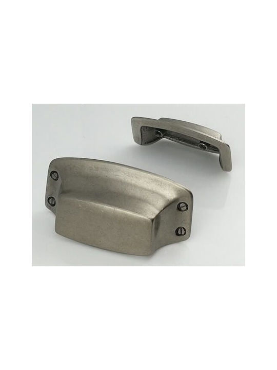 Besana 1239 Möbelgriff Außenseite Messing Zentrum 32mm Gesamtlänge 72mm