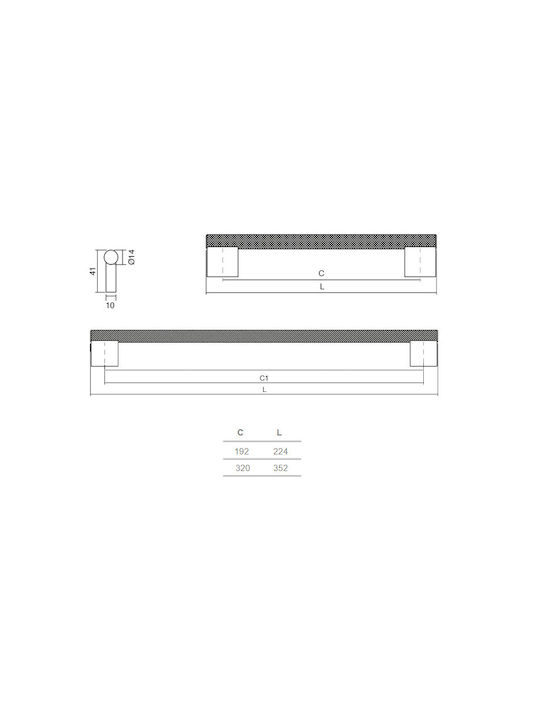 Mâner Pentru Mobilier Viefe Graf Big 0486 L24 Nichel Mat 320mm