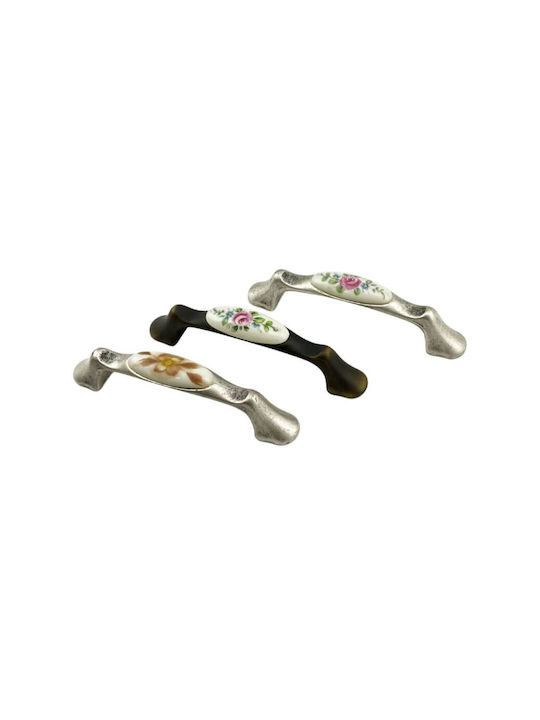 Möbelgriff Gem Mz 1265 96mm Bronze Rosa Blumen