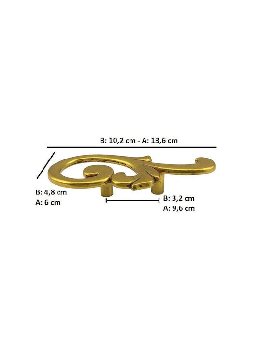 Möbelgriffe Besana 1362 Avo Gold Patina Rechts 32mm