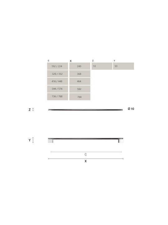 Mâner Pentru Mobilier Citterio Line 373 Cromiu 416mm