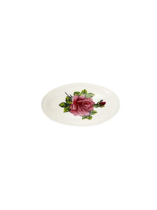 Möbelgriff Gem Pc 46 Weißer Gebrochener Porzellan Rosa Blumen Durchmesser 47mm
