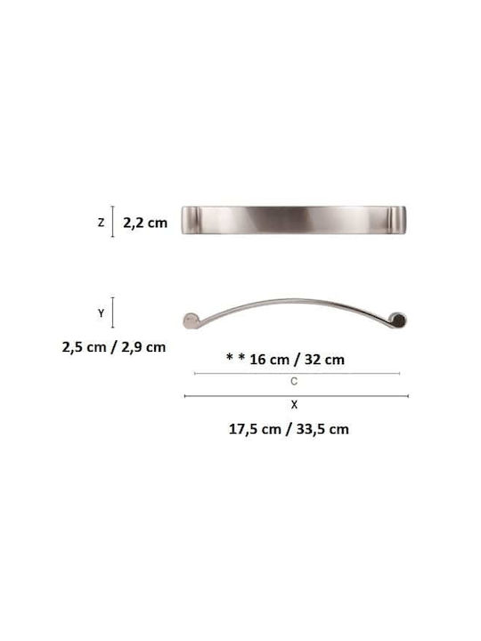 Mâner Pentru Mobilier Citterio Line 400 Nichel Mat 320mm