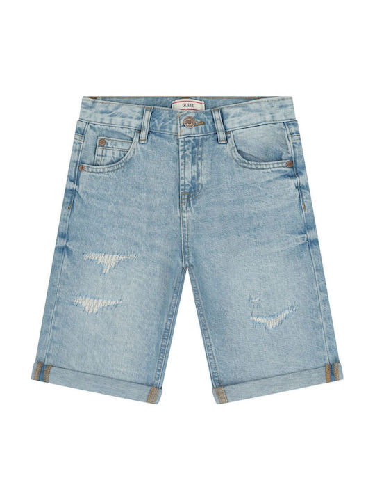 Guess Pantaloni Scurți/Bermude Denim Albastru Deschis