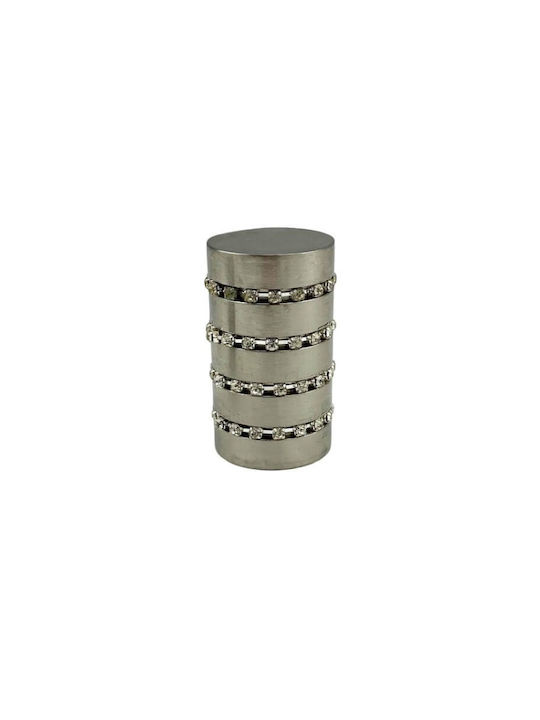 Metallisches Vorhangstangen Fs Home A02 Φ25mm Mattes Nickel Strass Einzeln 340 cm